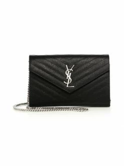 Discount 👍 Saint Laurent Monogram Matelassé Leather Wallet-On-Chain 😉