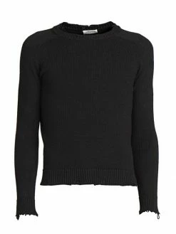 Promo ⭐ Saint Laurent Distressed Knit Pullover For Men ⌛