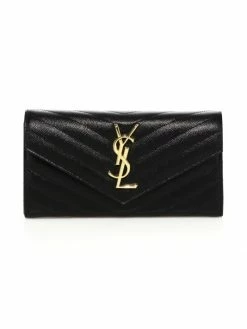 Cheap 😉 Saint Laurent Monogram Matelassé Leather Flap Wallet 🥰