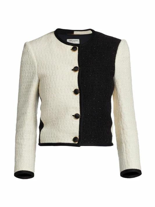 Budget 🥰 Saint Laurent Two-Tone Tweed Jacket 🌟