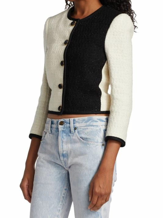 Budget 🥰 Saint Laurent Two-Tone Tweed Jacket 🌟 - Image 4