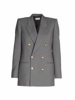 Best Sale ⭐ Saint Laurent Wool-Blend Double Breasted Jacket 🤩