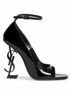 Buy 👍 Saint Laurent Opyum Open-Toe Patent Leather Pumps 😉