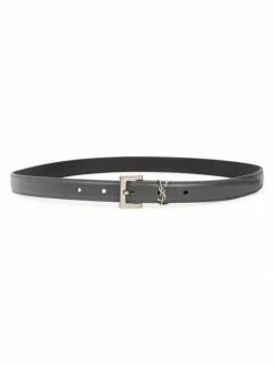 Outlet 🎁 Saint Laurent Monogram Leather Belt Storm 🥰