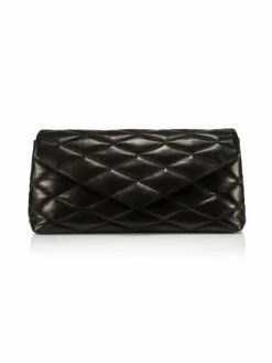 Cheapest 🎁 Saint Laurent Large Quilted Leather Envelope Clutch Nero 🌟
