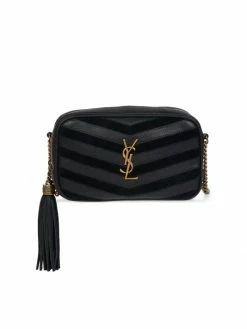 Flash Sale 👏 Saint Laurent Mini Lou Chain Chevron Leather & Suede Bag 🔥