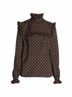 Top 10 🤩 Saint Laurent Printed Highneck Blouse 🌟