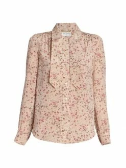 Promo 🔔 Saint Laurent Tieneck Floral-Print Blouse 🎁