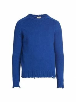 Best Sale ⭐ Saint Laurent Frayed Cotton Sweater For Men 👍