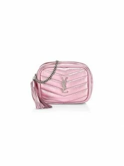 Coupon ⌛ Saint Laurent Baby Lou Metallic Leather Crossbody Bag 💯