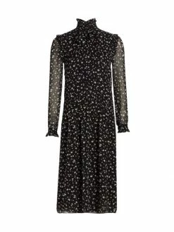 Promo ⌛ Saint Laurent Ruffle Neck Floral 👗 Dress 💯