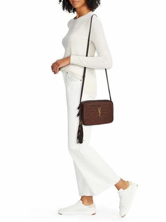 Deals โจ Saint Laurent Lou Raffia Camera Bag Beige โ๏ธ - Image 2