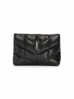 Best Pirce 👏 Saint Laurent Small Puffer Leather Clutch 🛒