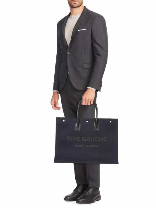 Best Pirce ❤️ Saint Laurent Noe YSL Rive Gauche Leather Shopper For Men Dark Kaki 👍 - Image 2