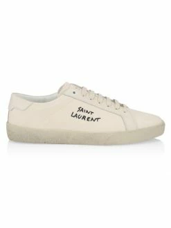 Discount 👏 Saint Laurent Signature Logo Low-Top 👟 Sneakers For Men 🔔