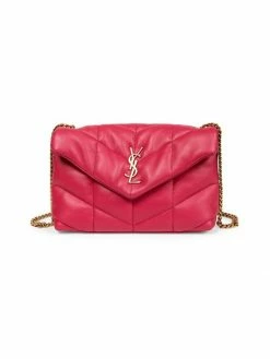 Best deal 🔥 Saint Laurent Padded Leather Shoulder Bag Fog 👏